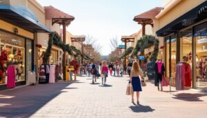 navigating outlet mall shopping